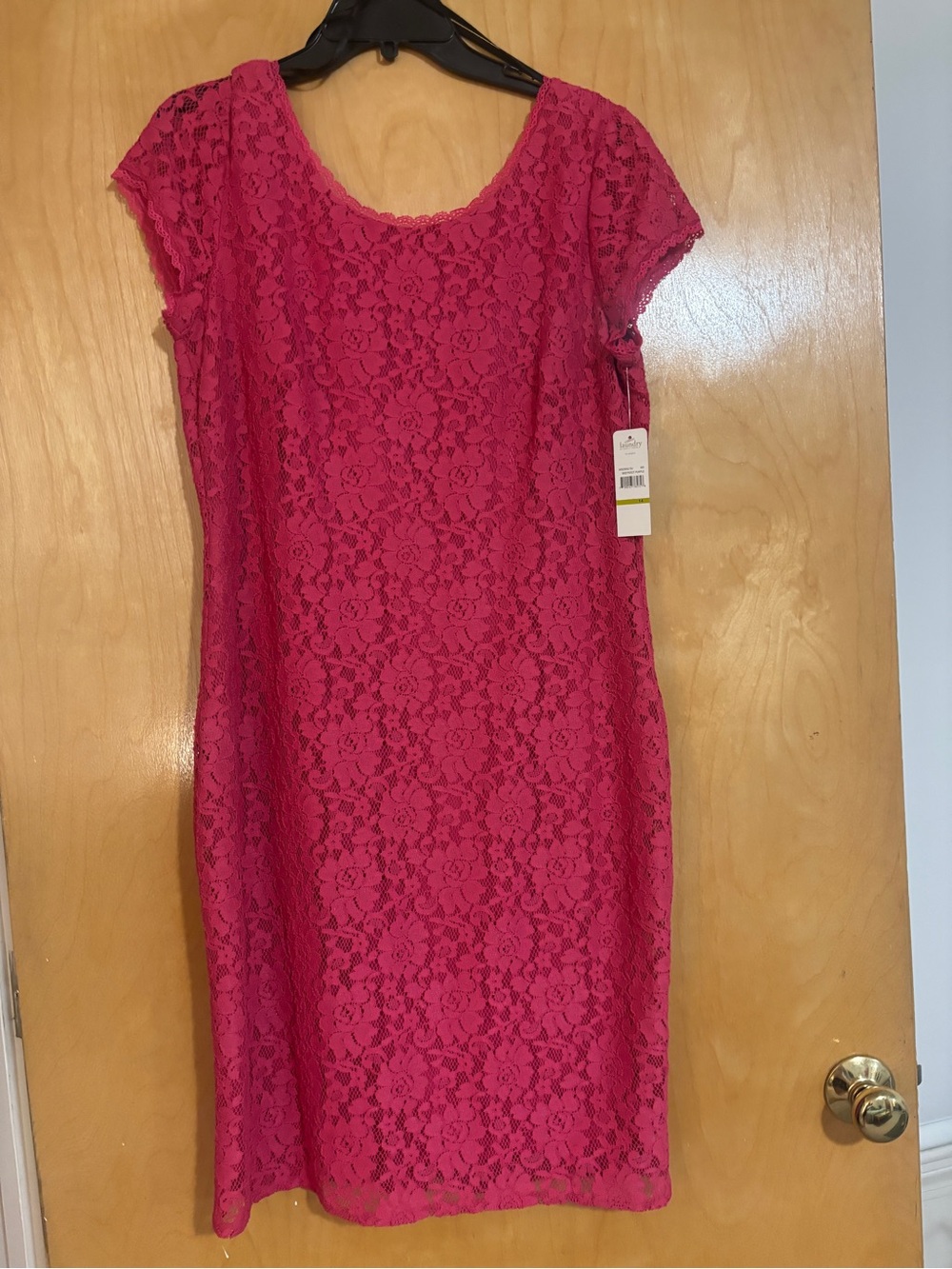 Laundry By Shelli Segal Fuchsia Lace Midi Dress